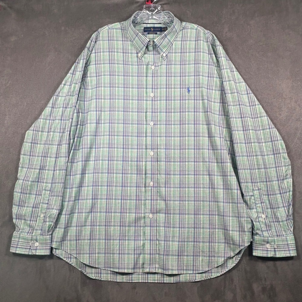 Ralph Lauren Performance Mens XXL Green Plaid Button Down Shirt 781733062004